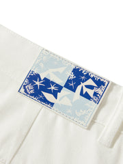 Women's Tencel Wide-Leg White Jeans  [Available only in China]