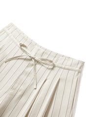Women's Casual High Waist Vertical Stripe Pants