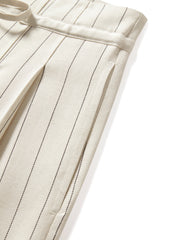 Women's Casual High Waist Vertical Stripe Pants
