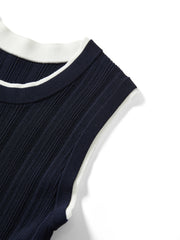 Women's Linen-Blend Paneled Sleeveless Dress