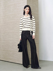 Women's Intellectual Wool-Blend Striped Knit Cardigan