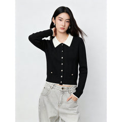 Women's Chanel-Style Faux-Layer Knit Cardigan