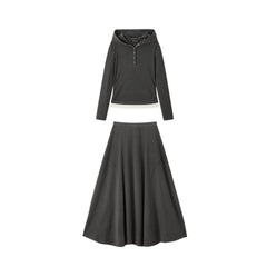 Women's Layered-Look Casual Skirt Set