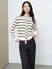 Women's Intellectual Wool-Blend Striped Knit Cardigan