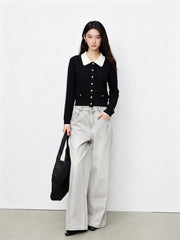 Women's Chanel-Style Faux-Layer Knit Cardigan