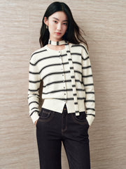 Women's Intellectual Wool-Blend Striped Knit Cardigan