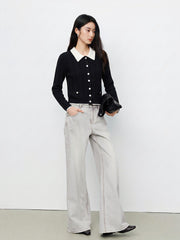 Women's Chanel-Style Faux-Layer Knit Cardigan