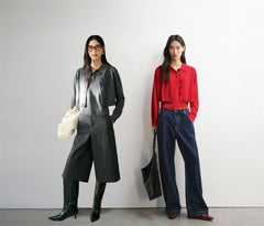 Women's Wool-Blend Polo Cardigan Set