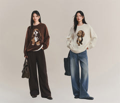 Women's Oversized Jacquard Graphic Sweater