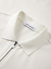 Men's Casual Zipper-Trimmed Polo