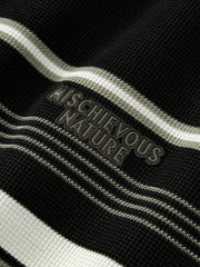 Men's Loose-Fit Striped Henley T-Shirt