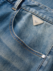 Men's casual vintage slightly stretchy jeans