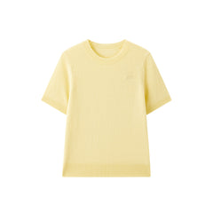 Women's Pure Wool Crewneck Short-Sleeve Knit Top