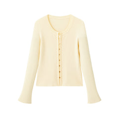 Women's Slim-Fit U-Neck Knit Cardigan