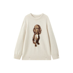 Women's Oversized Jacquard Graphic Sweater