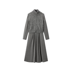 Women's Wool-Blend Knit Dress Two-Piece Set