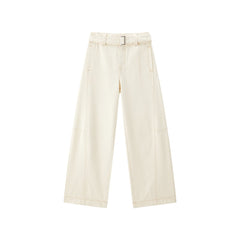 Women's Curved-Leg Jeans with Self Belt