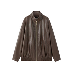 Women's Oversized Vintage Matte PU Jacket