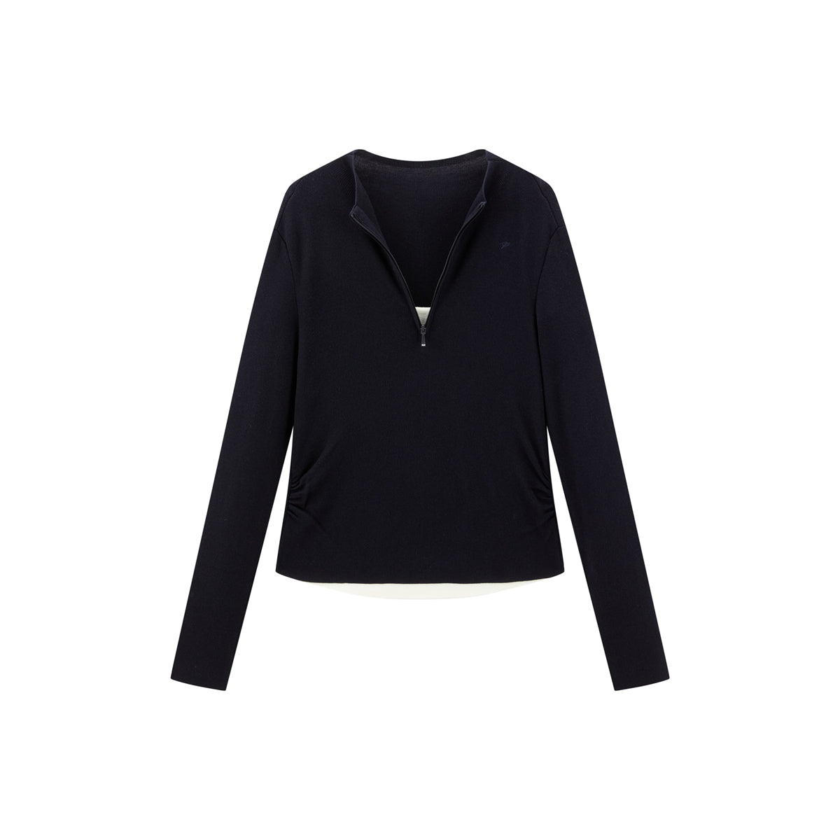 Women's Short Layered-Look Embroidered Sweater