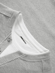 Men's Contrast Fake Layered Short-Sleeve T-Shirt