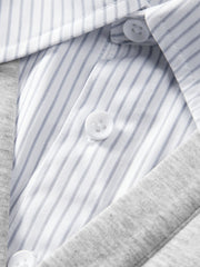 Men's Loose-Fit Layered-Look Paneled Polo Shirt