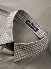 Men's Contrast-Trim Plaid Shirt