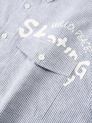 Men's Striped Shirt with Letter Print