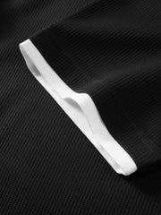 Men's Waffle Knit Short Sleeve Polo Shirt