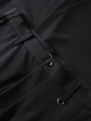 Men's Casual Stretch Black Cropped Pants