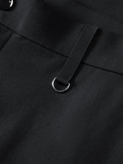 Men's Casual Stretch Black Cropped Pants