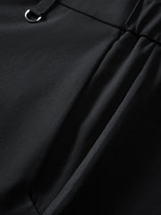 Men's Casual Stretch Black Cropped Pants