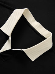 Men's Color-Block Polo Shirt with Seagull Collar