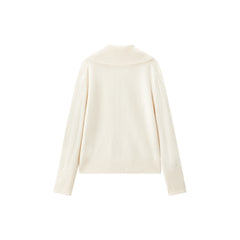 Women's Pure Wool Wide-Lapel Knit Cardigan