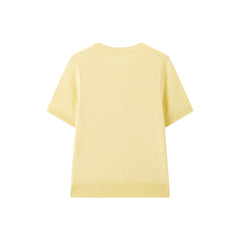 Women's Pure Wool Crewneck Short-Sleeve Knit Top