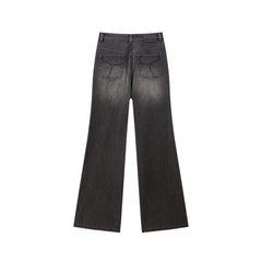 Women's Washed Wide-Leg Slightly Flared Pants