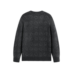 Men's Relaxed Allover Heart Jacquard Sweater