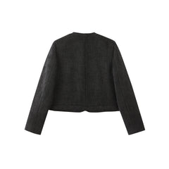 Women's Short Raw-Edge Tweed Jacket