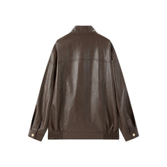 Women's Oversized Vintage Matte PU Jacket
