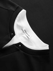 Men's Loose-Fit Contrast Henley T-Shirt