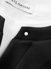 Men's Loose-Fit Contrast Henley T-Shirt