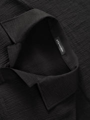 Men's Solid Textured Jacquard Polo Shirt