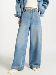 Women's High-Waist Oversized Curved-Leg Jeans