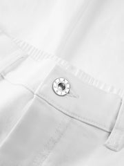 Men's White Elastic-Waist Straight-Leg Jeans