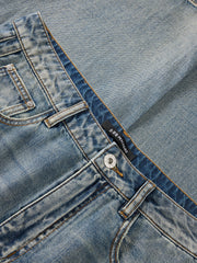 Men's Cotton Washed Straight-Leg Jeans