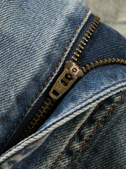 Men's Cotton Washed Straight-Leg Jeans