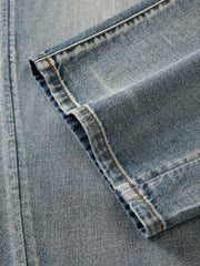 Men's Cotton Washed Straight-Leg Jeans