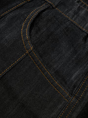 Men's Denim Shorts with Stitching Details