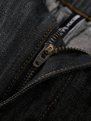 Men's Denim Shorts with Stitching Details
