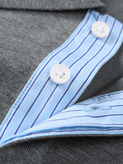 Men's Casual Contrast Color Polo Shirt
