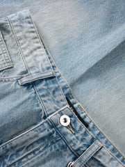 Men's Cotton Washed Straight-Leg Jeans